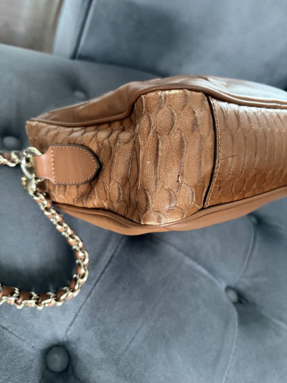 Rare Mulberry Maisie Shoulder Bag in Oak Silky Snake Print - Picture 12 of 16